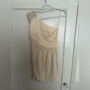 Tibi Light Pink Satin One Shoulder Dress